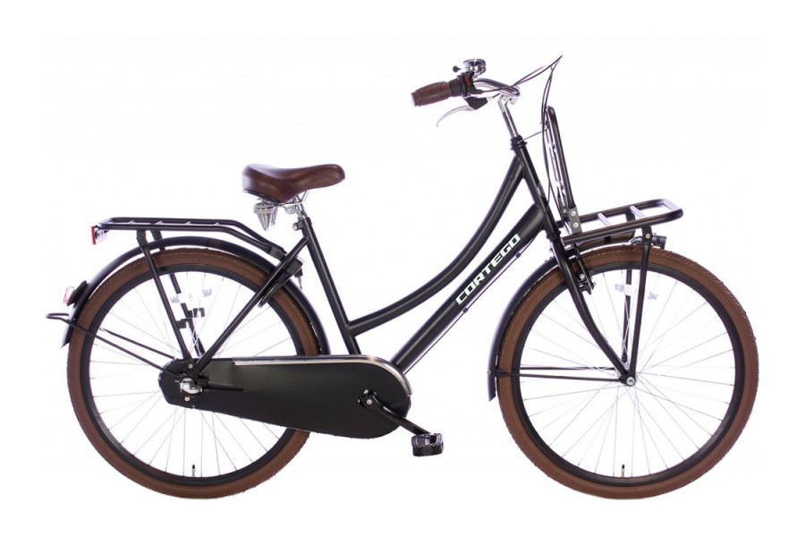 Cortego Cargo Meisjesfiets 26 inch - 3 Versnellingen - Mat-Zwart