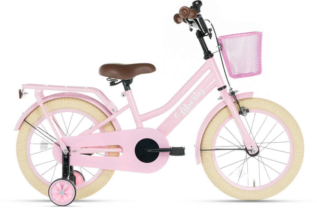 Cortego Liberty meisjesfiets Roze 14 inch + mand