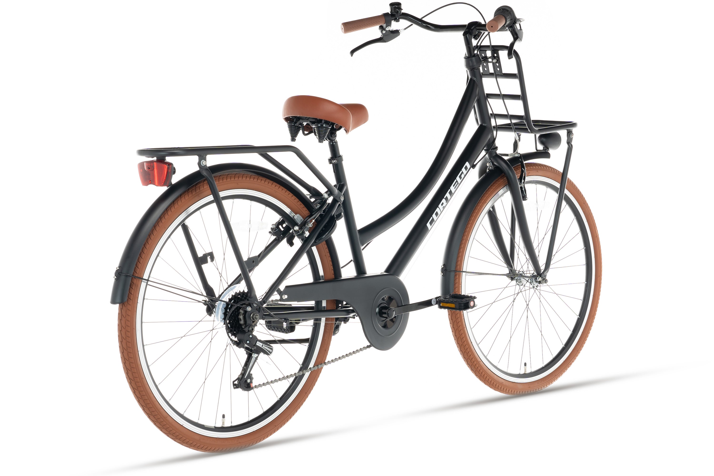 Cortego Transporter Meisjesfiets 26 inch - 7 Versnellingen - Mat-Zwart