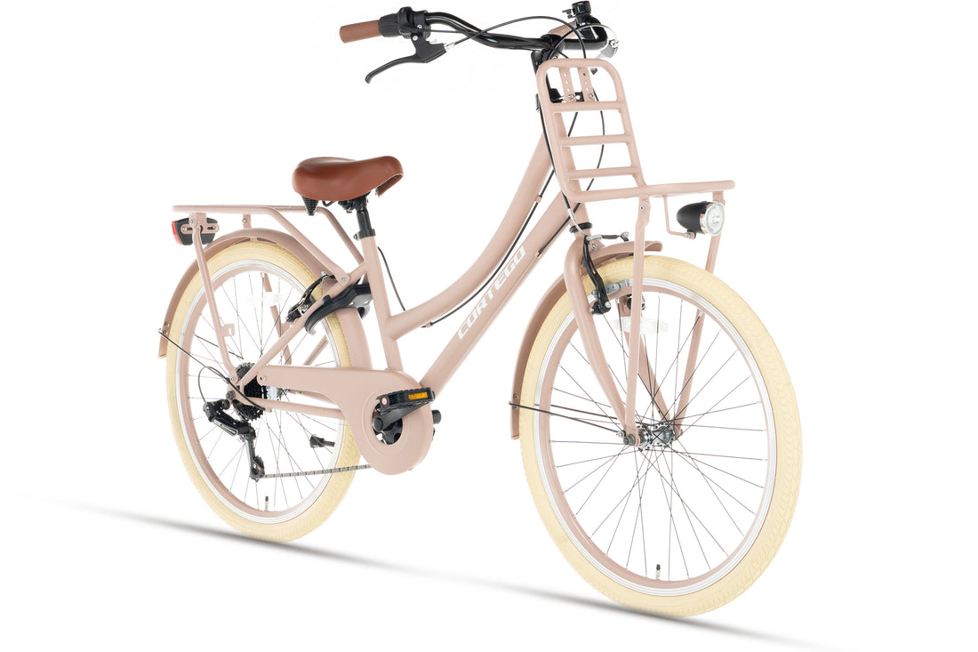 Cortego Transporter Meisjesfiets 22 inch - 7 Versnellingen - Zalm