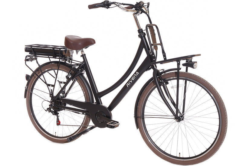 Rivena Transporter D7 Elektrische Damesfiets Mat-zwart