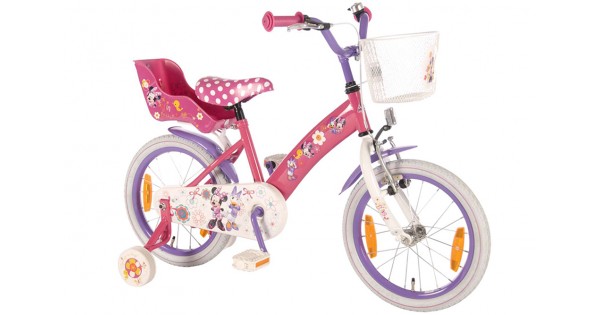 China interview mout Disney Minnie Bow-Tique Roze-Paars 16 inch - Meisjesfiets | City-Bikes.nl
